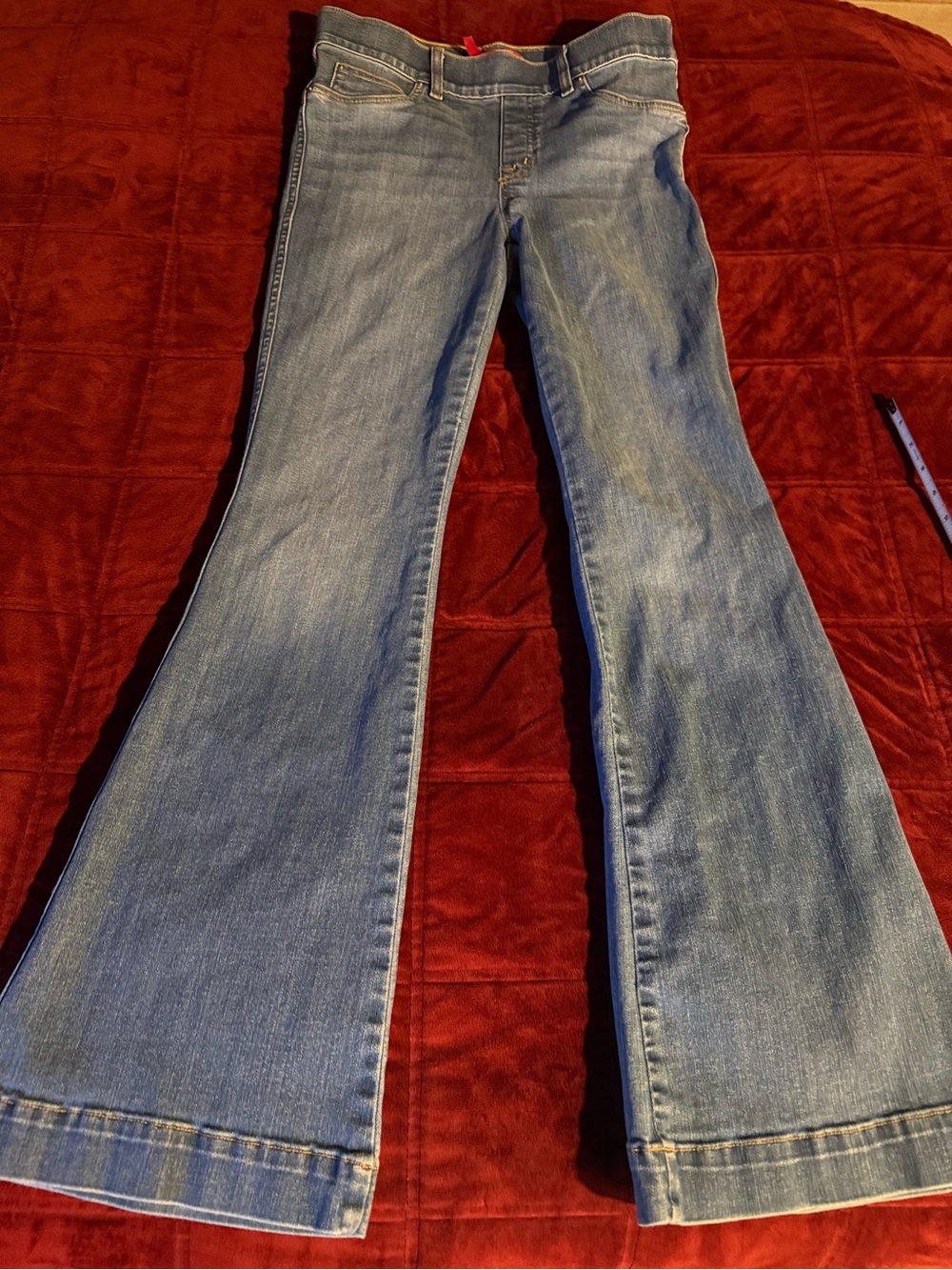 SPANX EveryWear Flare Jeans Women’s Medium Light Wash High Rise Stretch